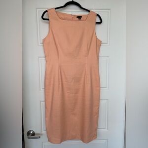 Ann Taylor Sherbet Orange Linen Dress Size 10